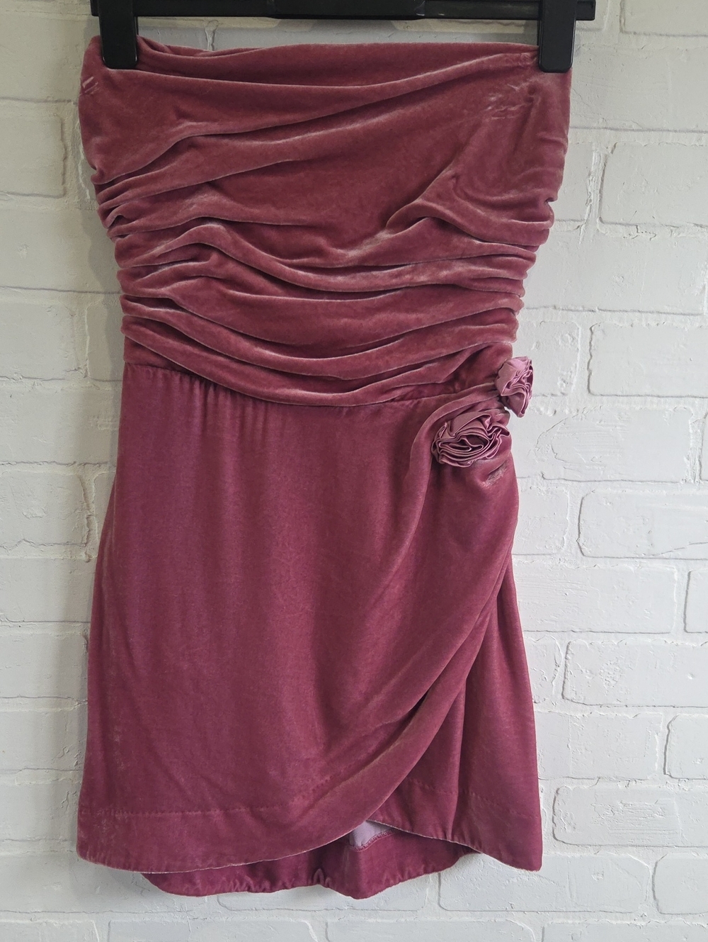 Reformation Rose Velvet Strapless Dress